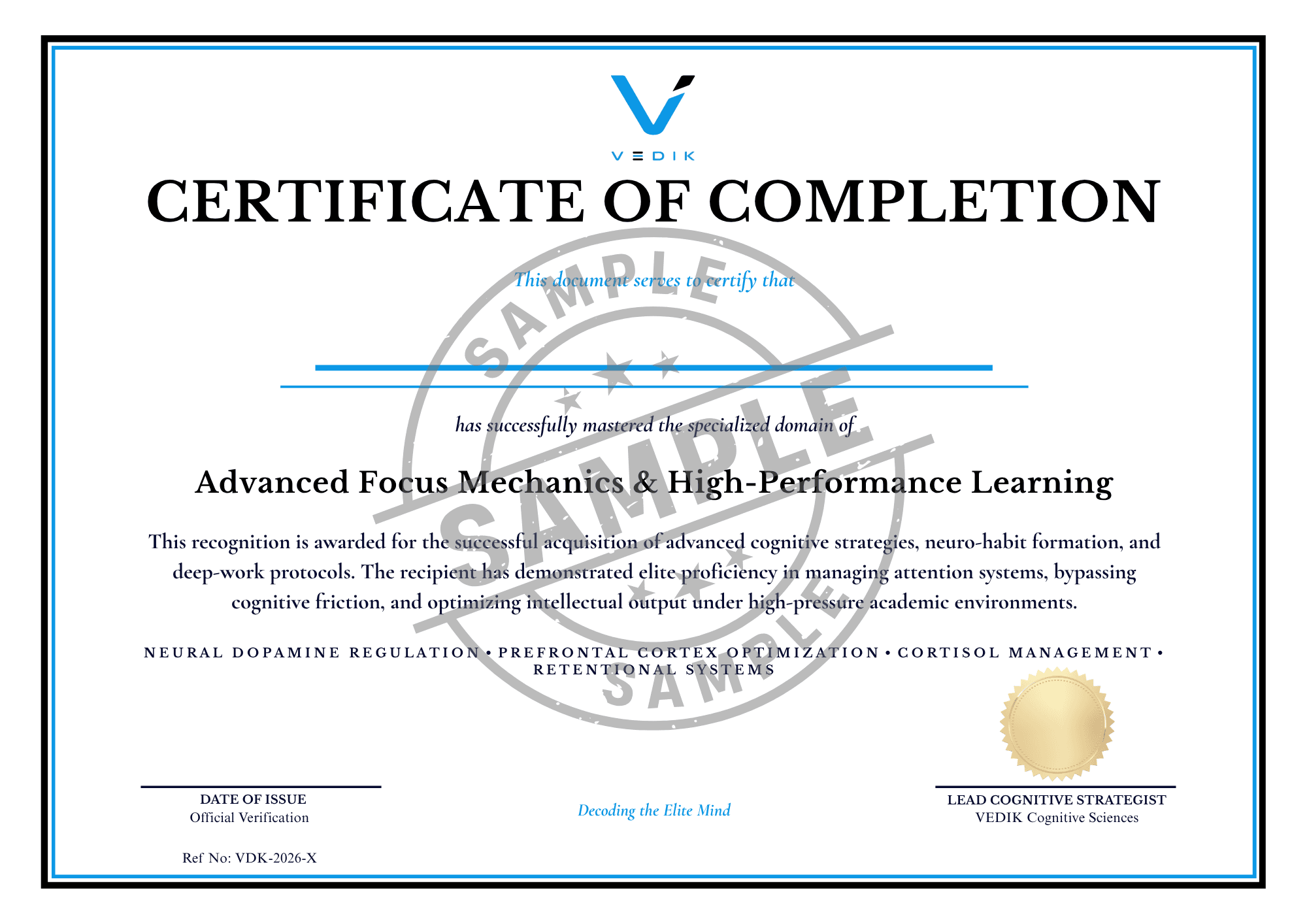 Program completion certificate